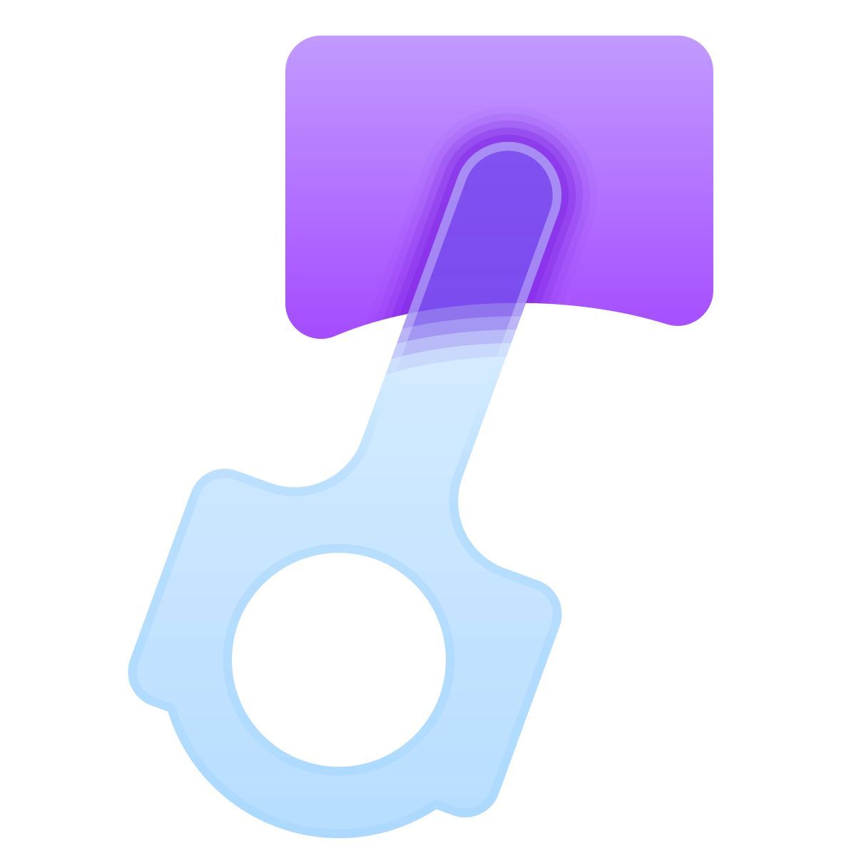 icono pistón glassmorphism estilo