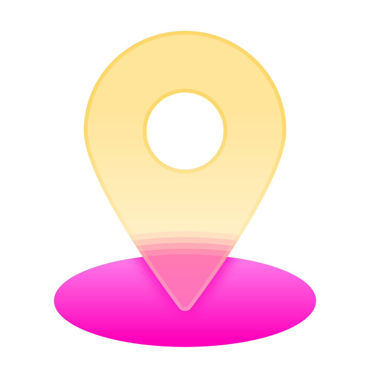 glassmorphism style place marker icon