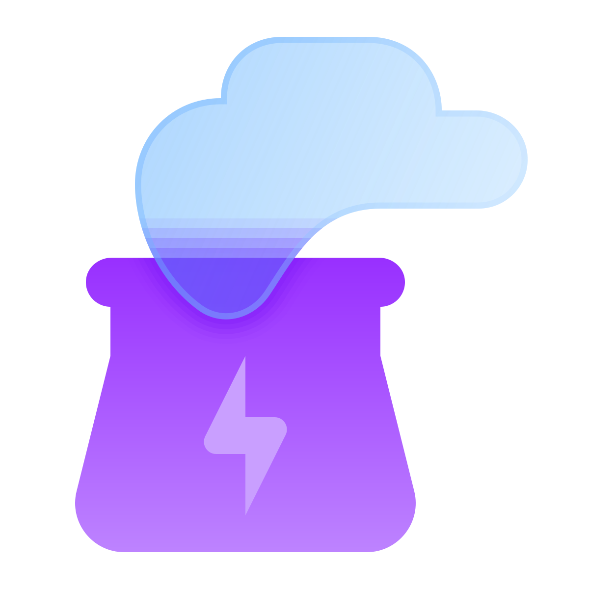 glassmorphism style power plant icon