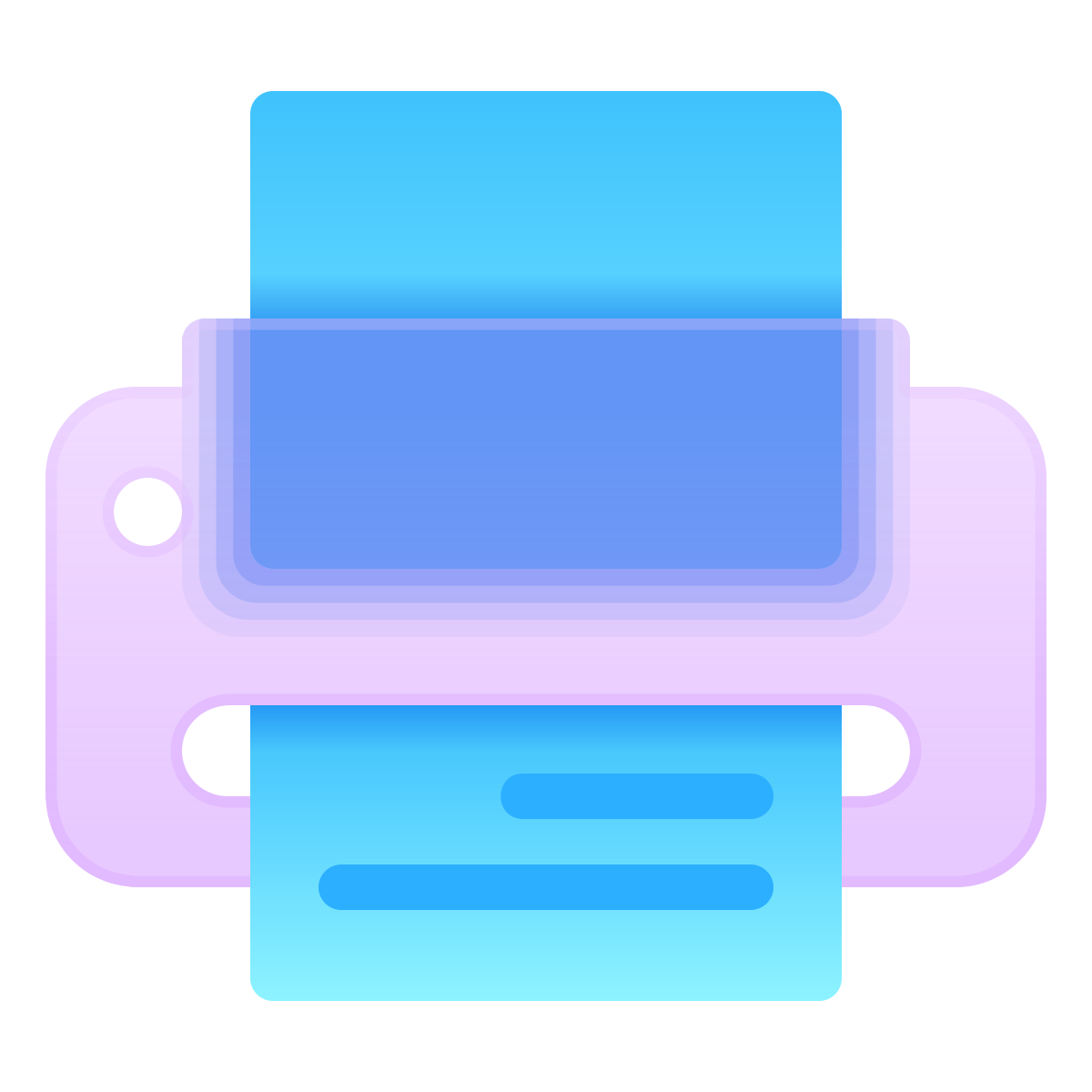 glassmorphism style print icon