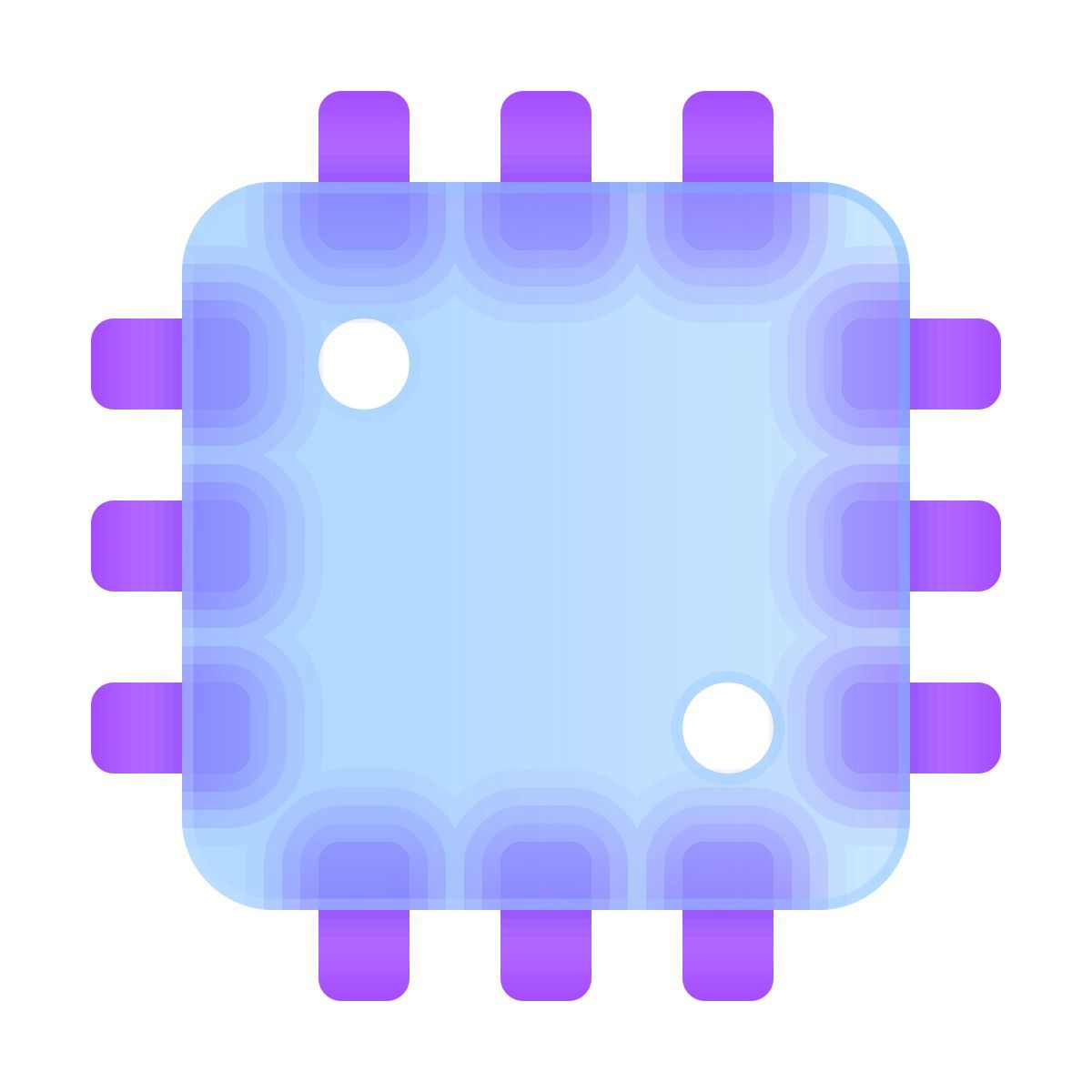 glassmorphism style processore icon
