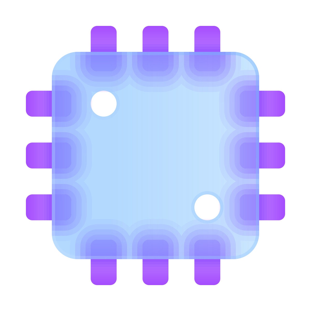 glassmorphism style processor icon