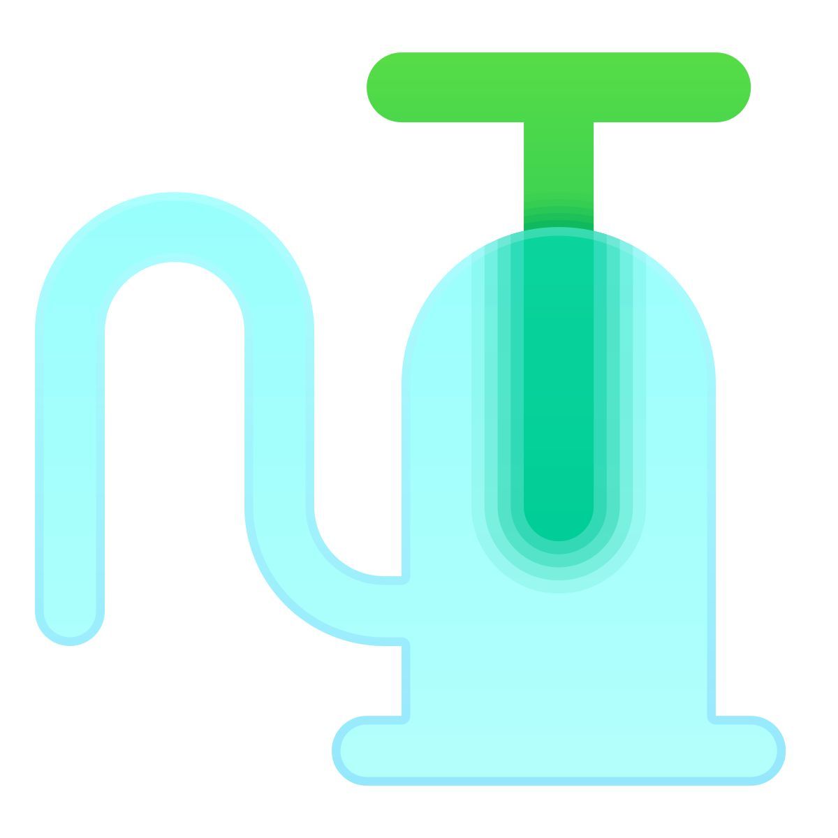 glassmorphism style bicycle floor pump icon
