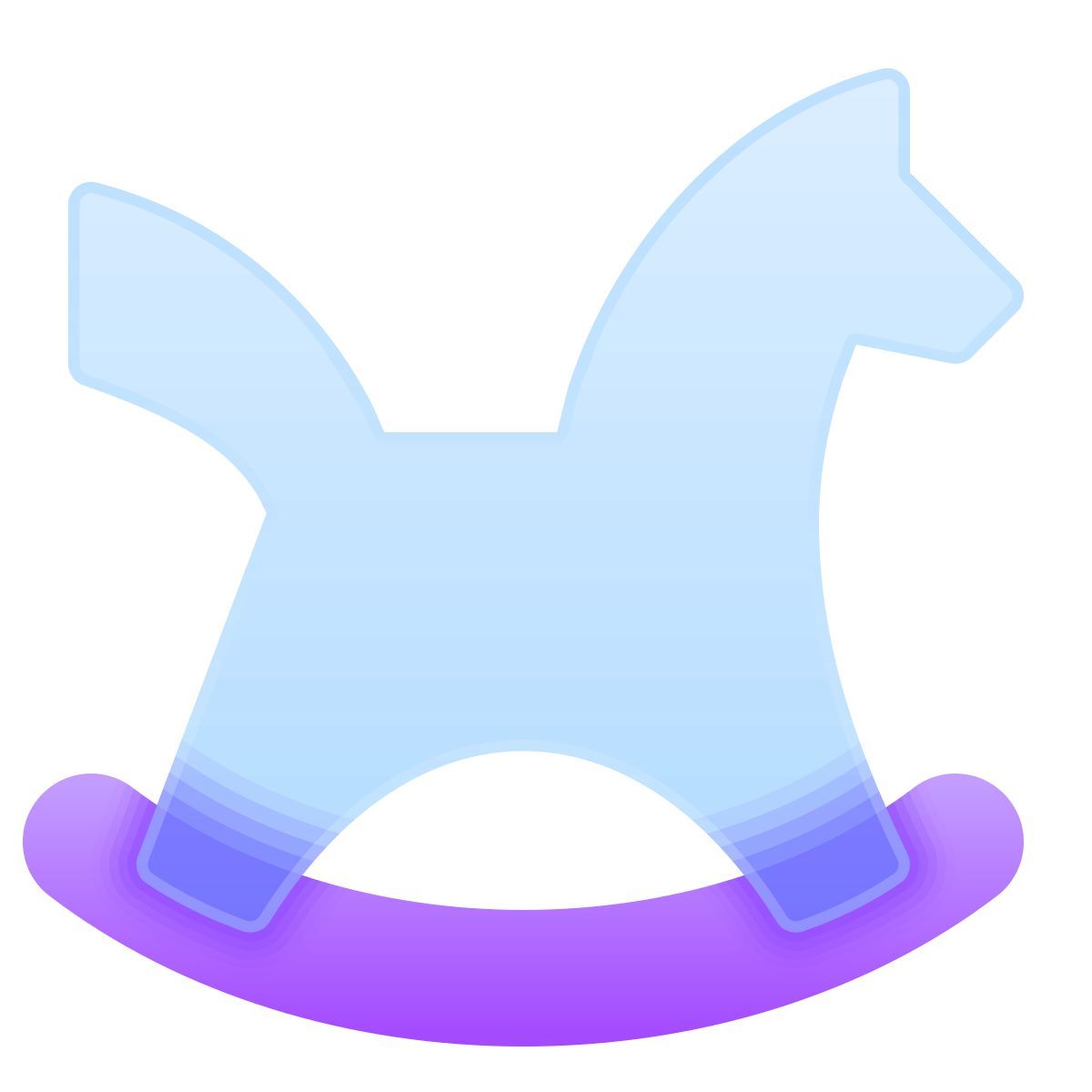 glassmorphism style rocking horse icon