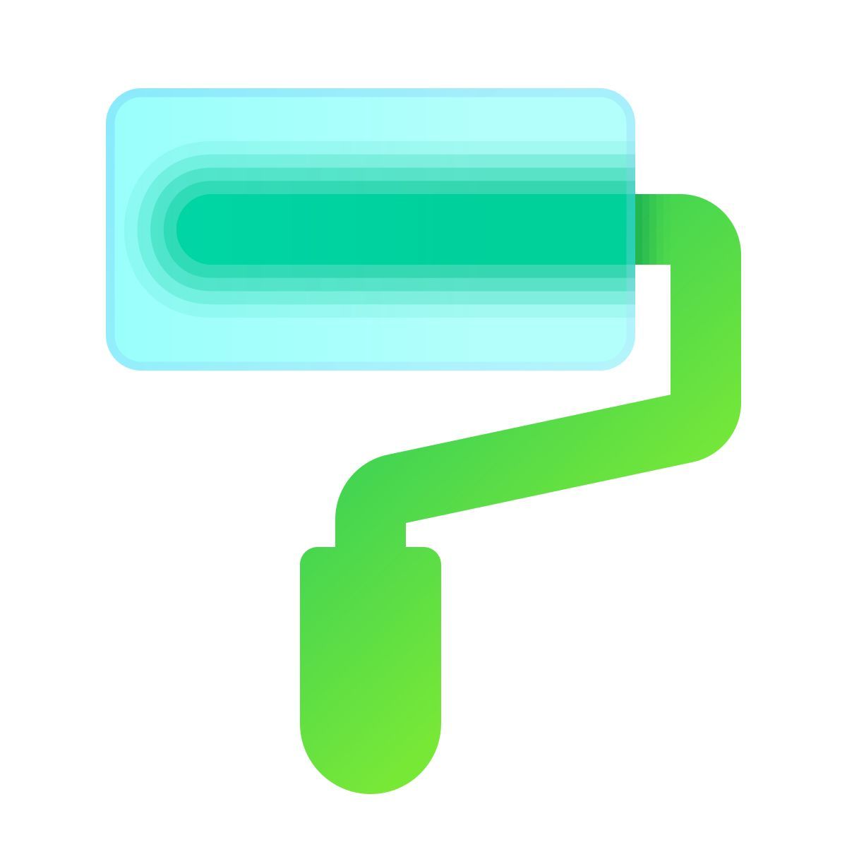 glassmorphism style pennello a rullo icon