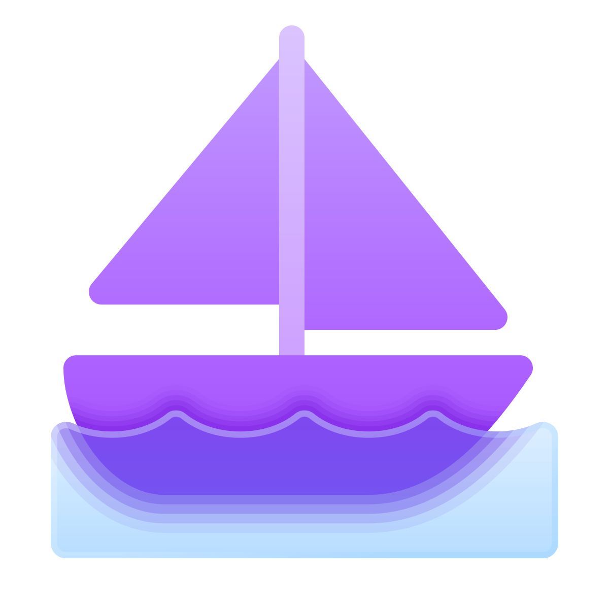 icona barca a vela glassmorphism stile