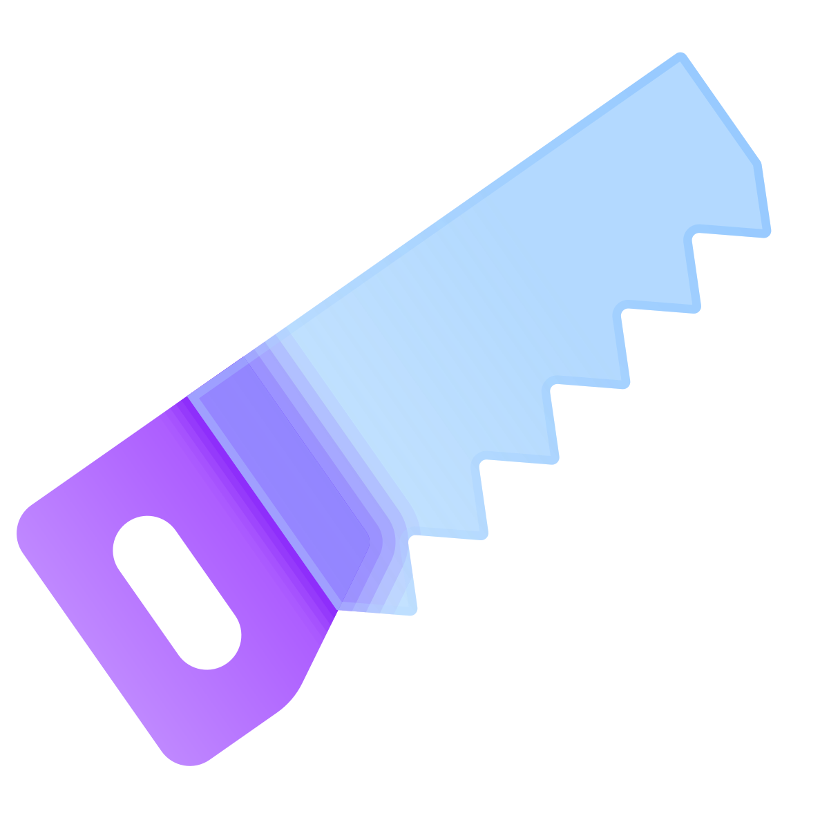 glassmorphism style saw icon