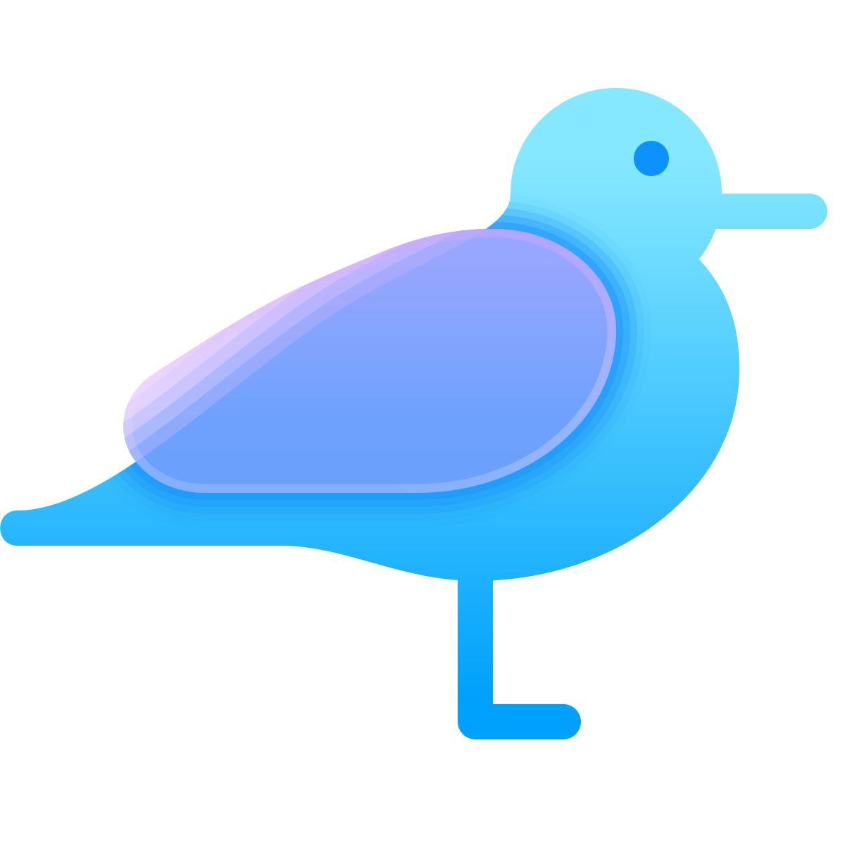 glassmorphism style 海鸥 icon