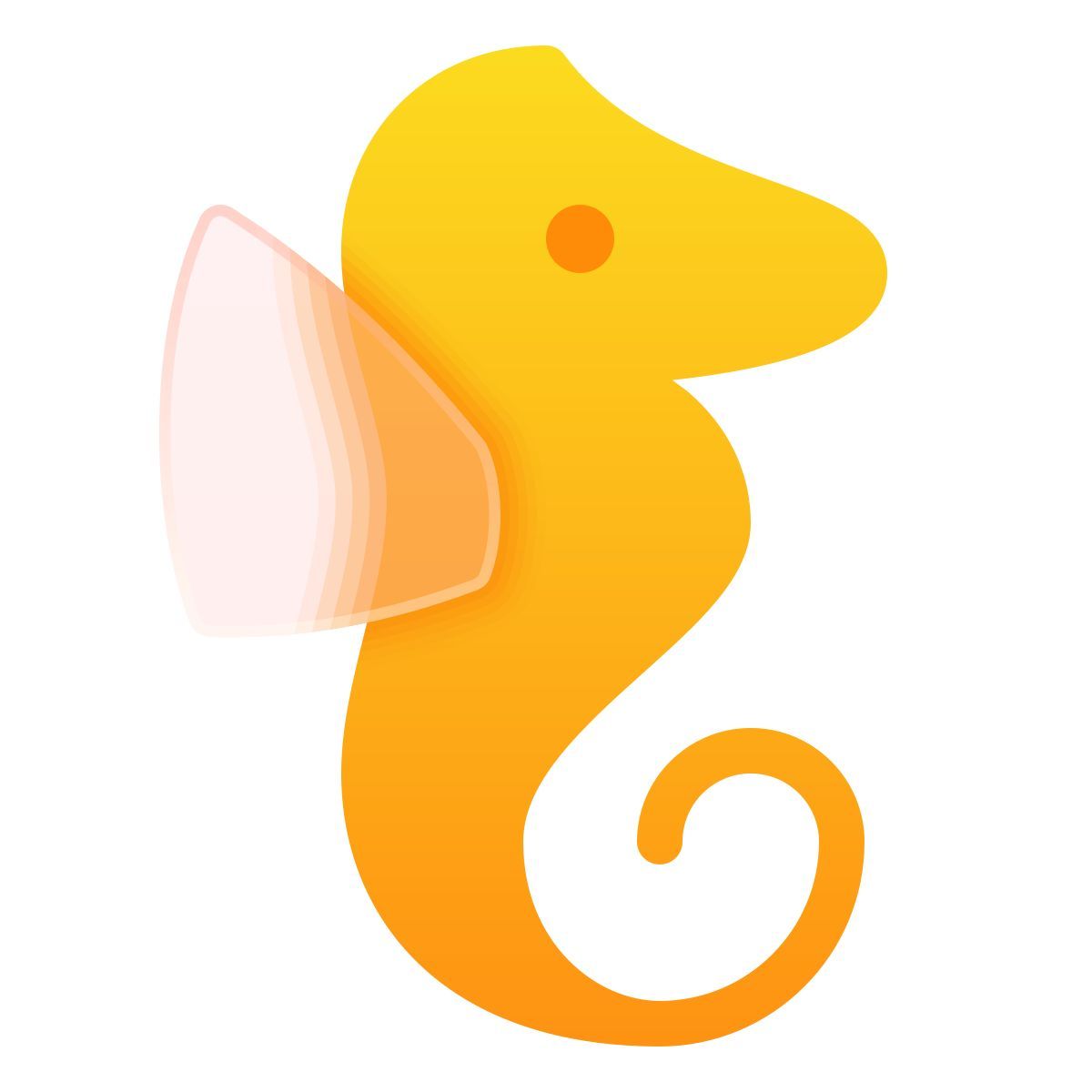 glassmorphism style caballito de mar icon