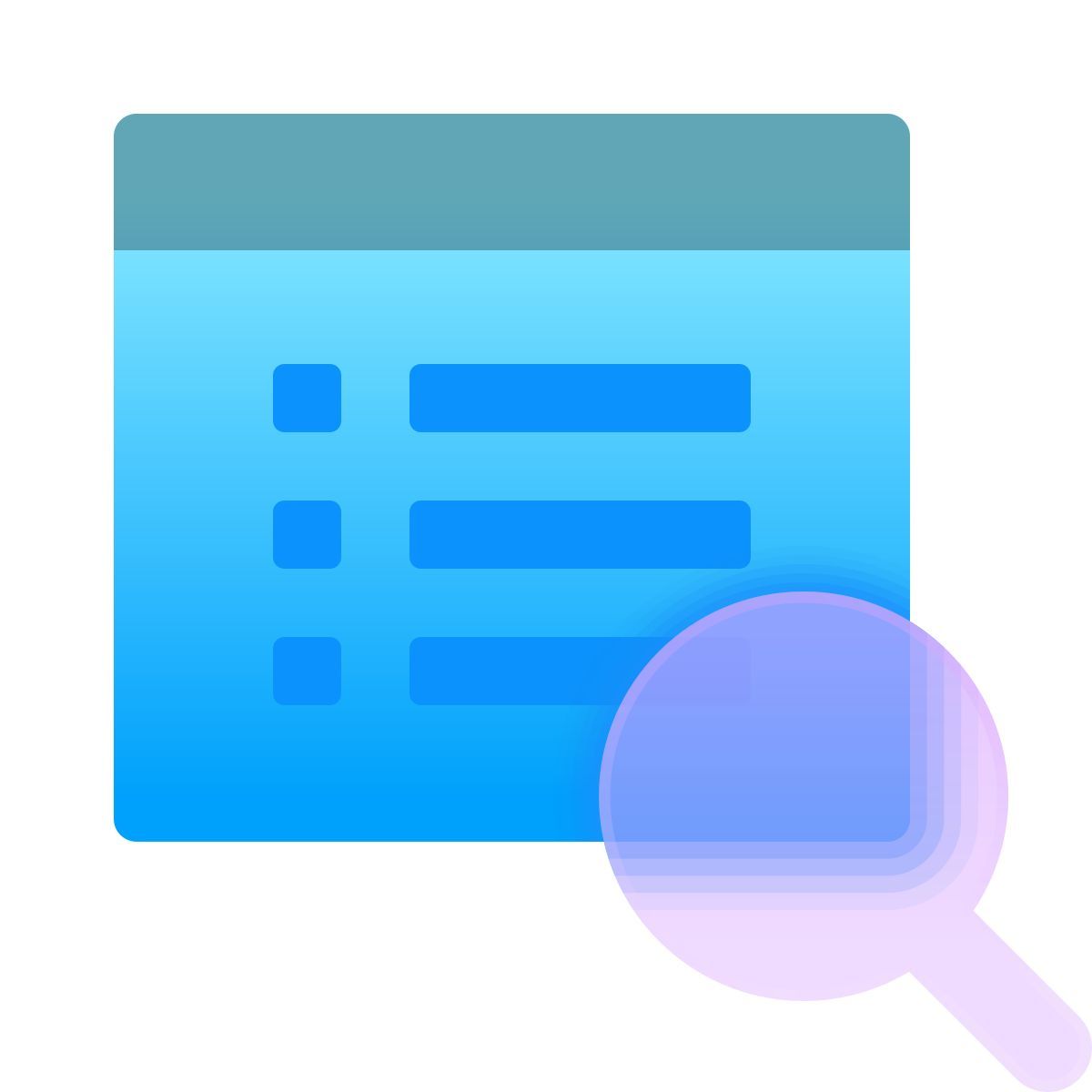 glassmorphism style search property icon