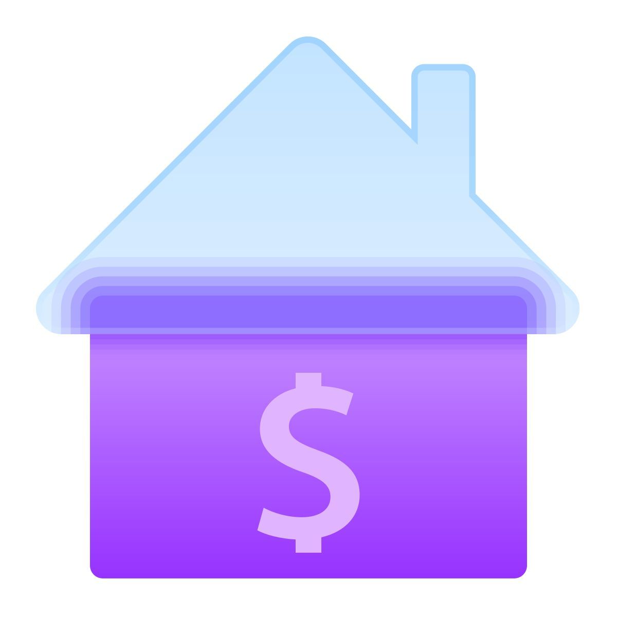 glassmorphism style vender propiedad icon