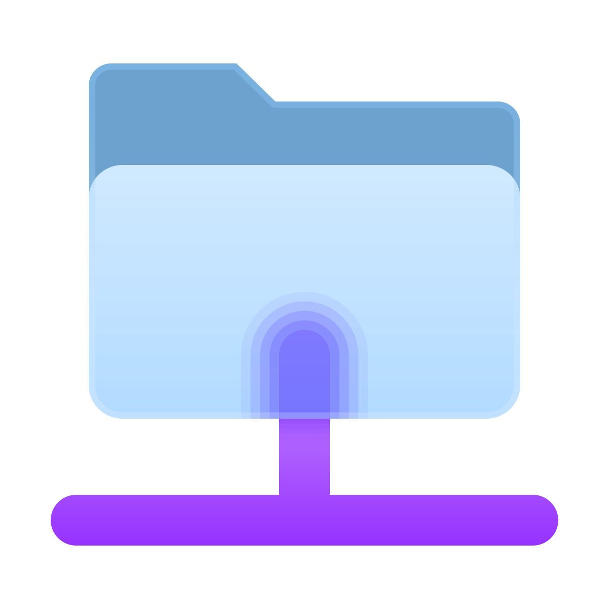 glassmorphism style shared folder icon