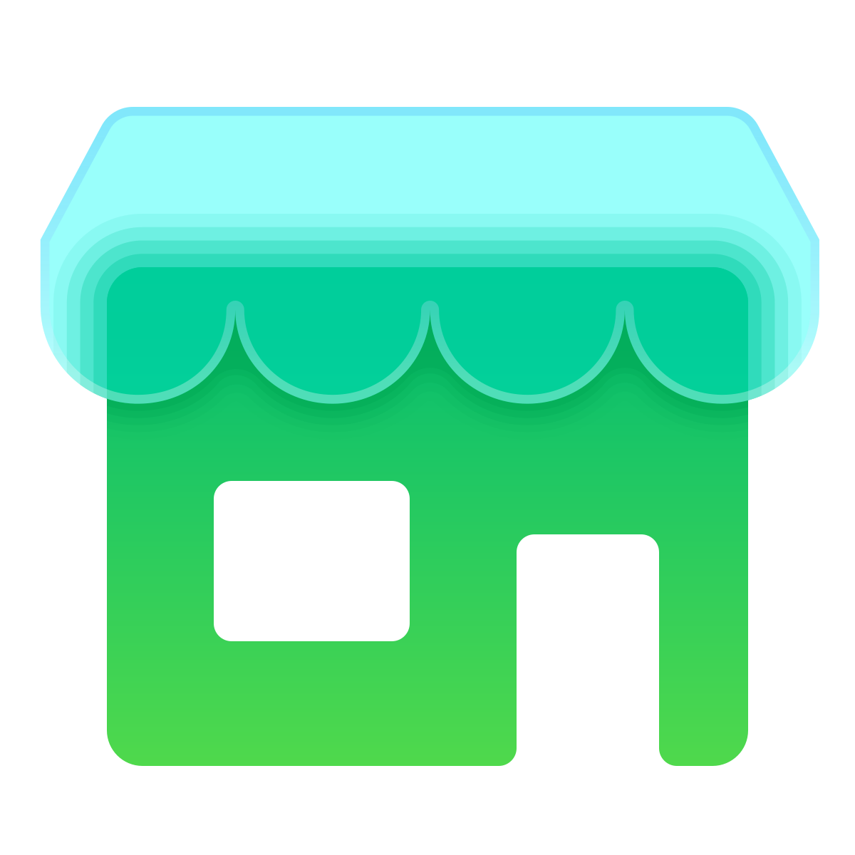 glassmorphism style shop icon