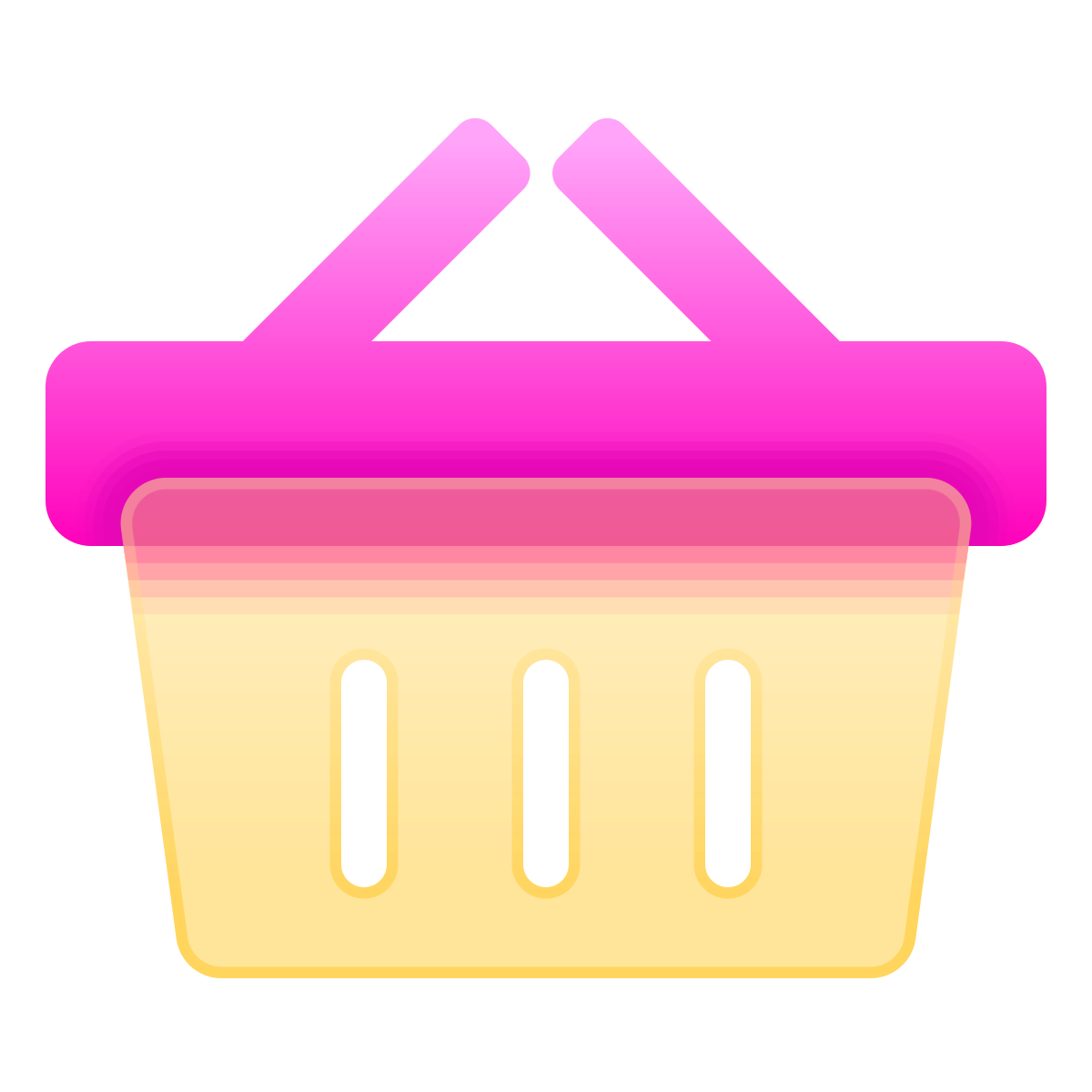 glassmorphism style shopping basket icon