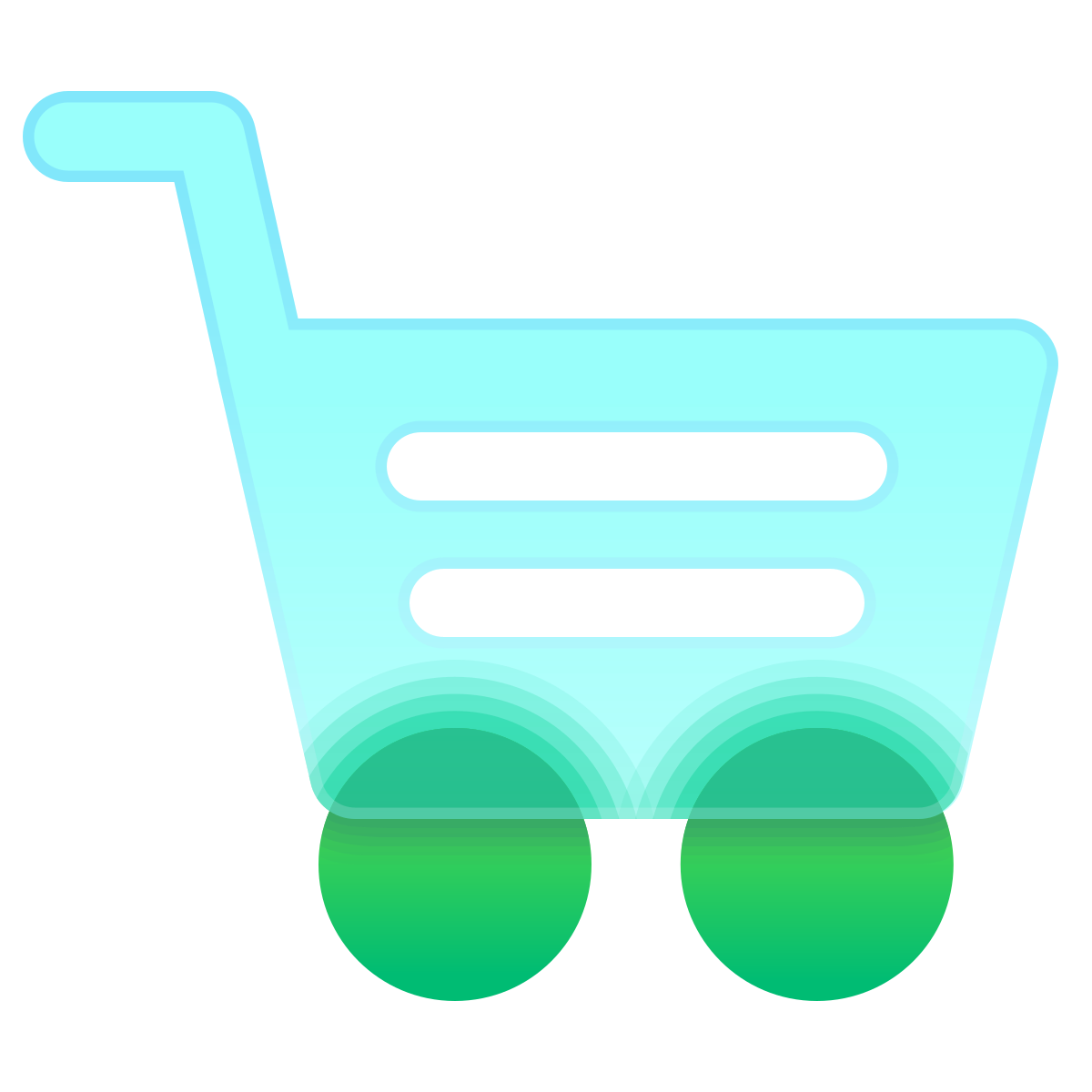 glassmorphism style shopping cart icon