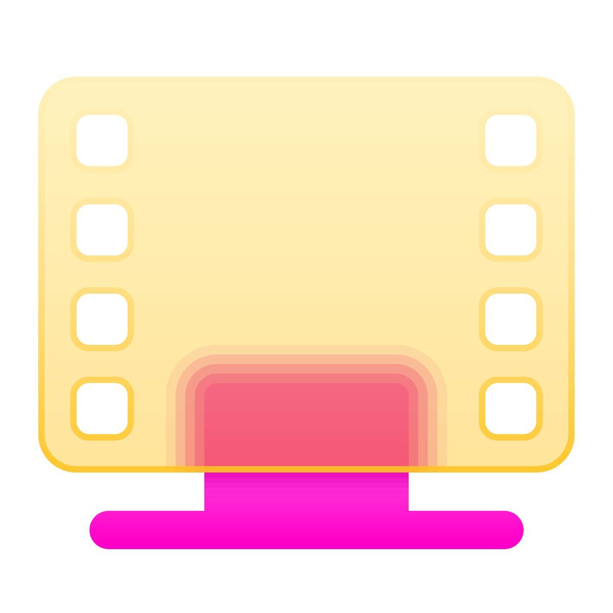 glassmorphism style showing video frames icon