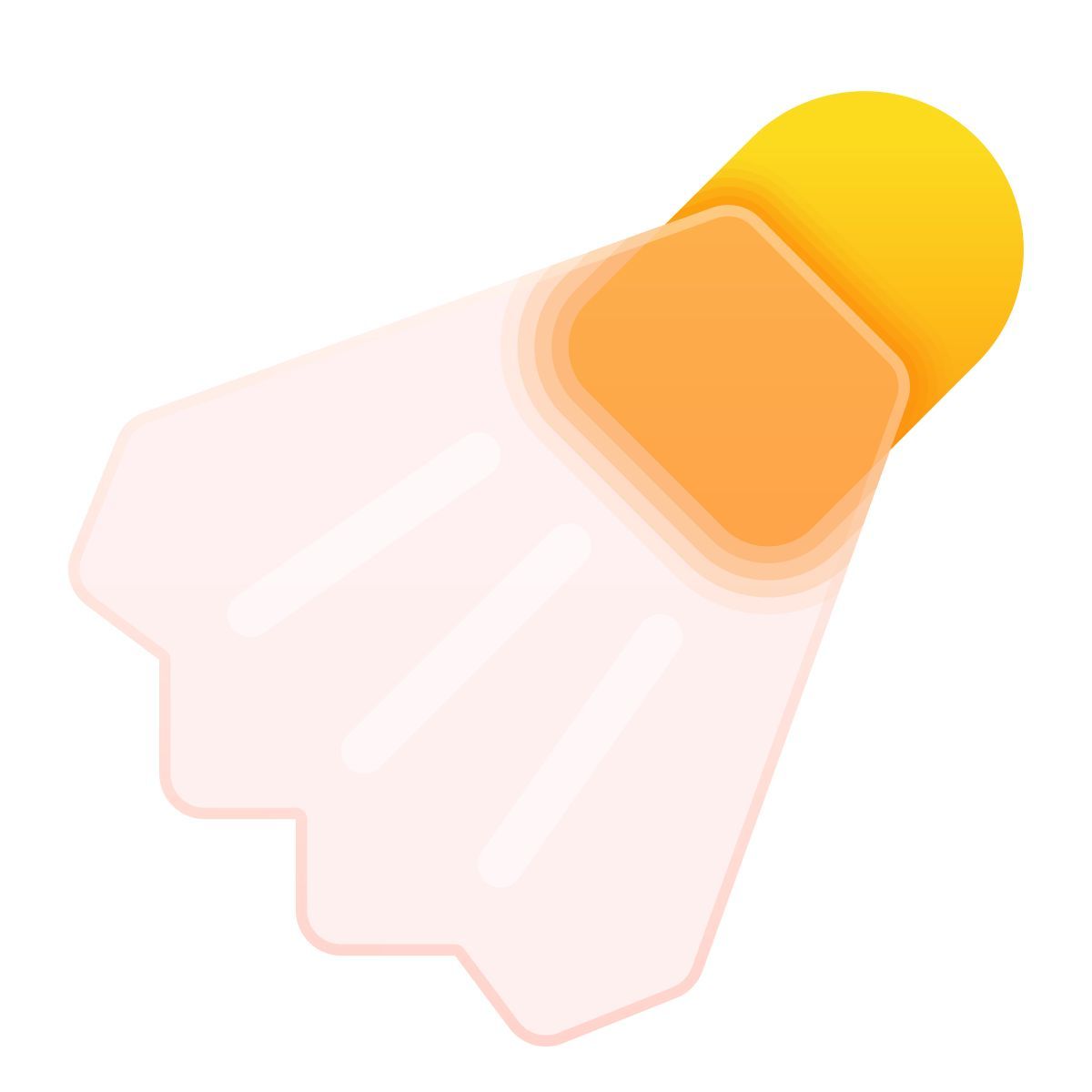 glassmorphism style 羽毛球 icon