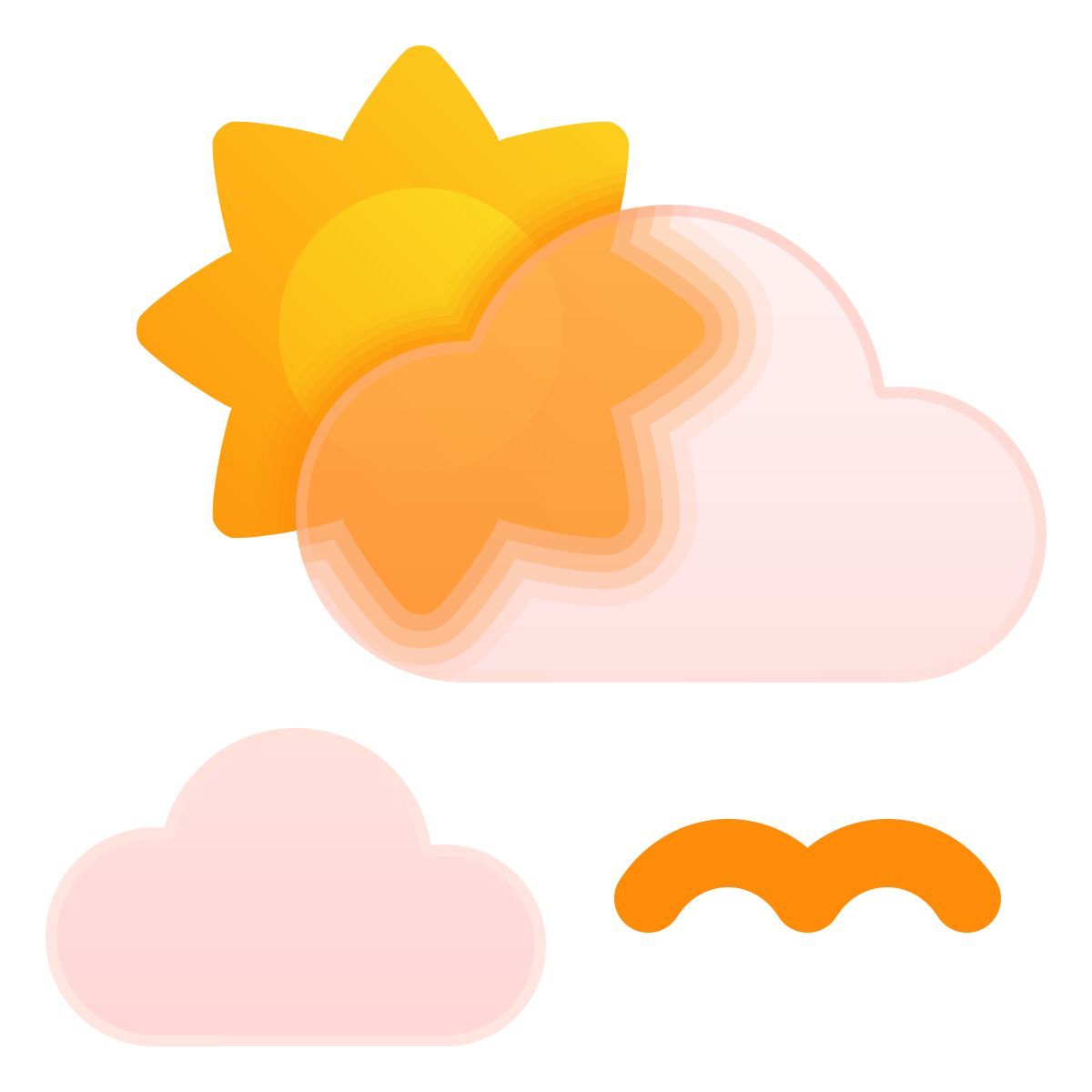 glassmorphism style cielo icon