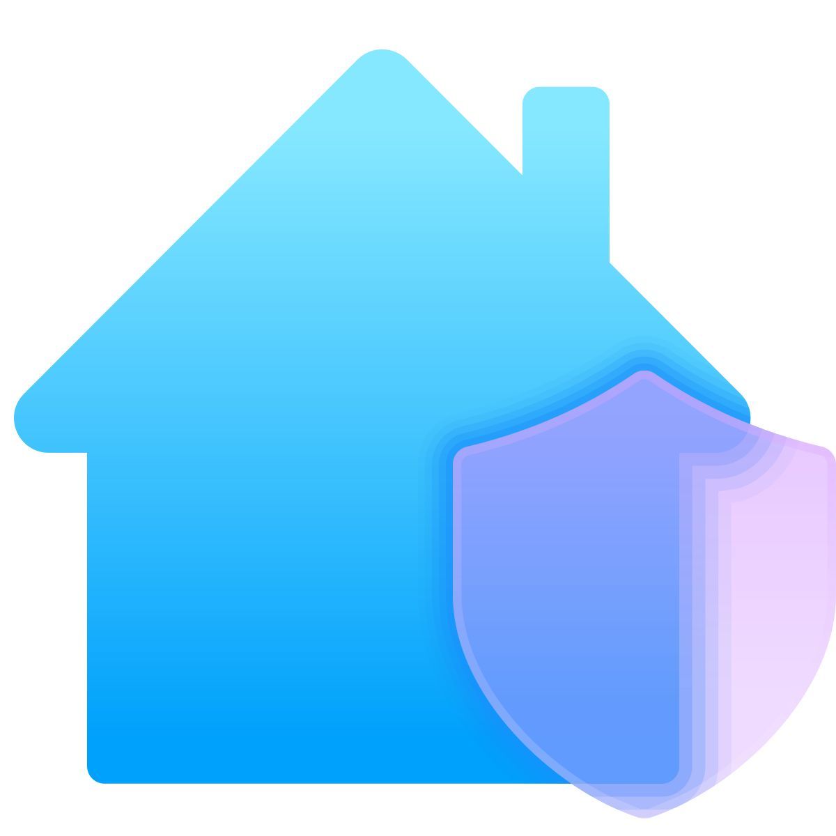 glassmorphism style smart home shield icon