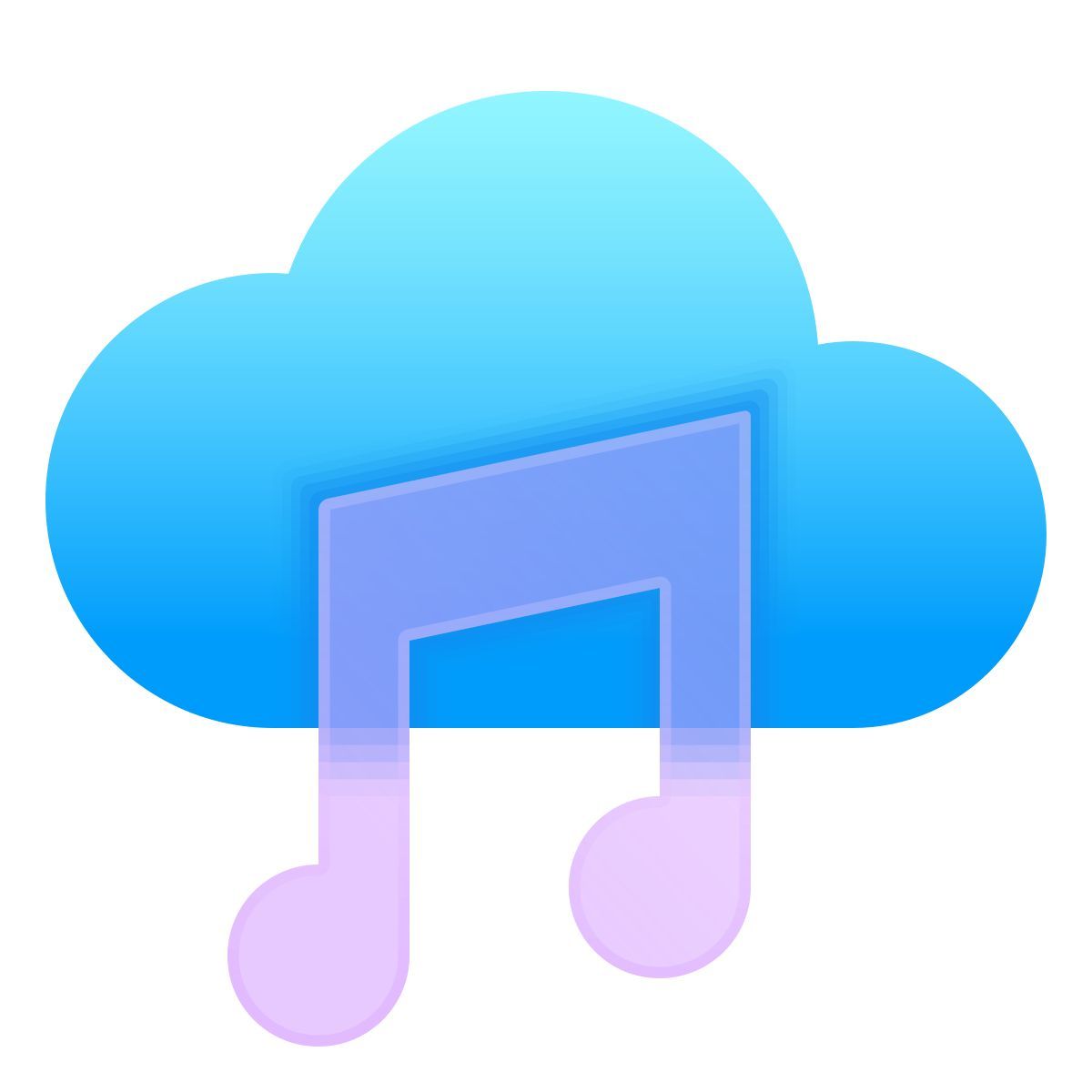 glassmorphism style 声音云 icon