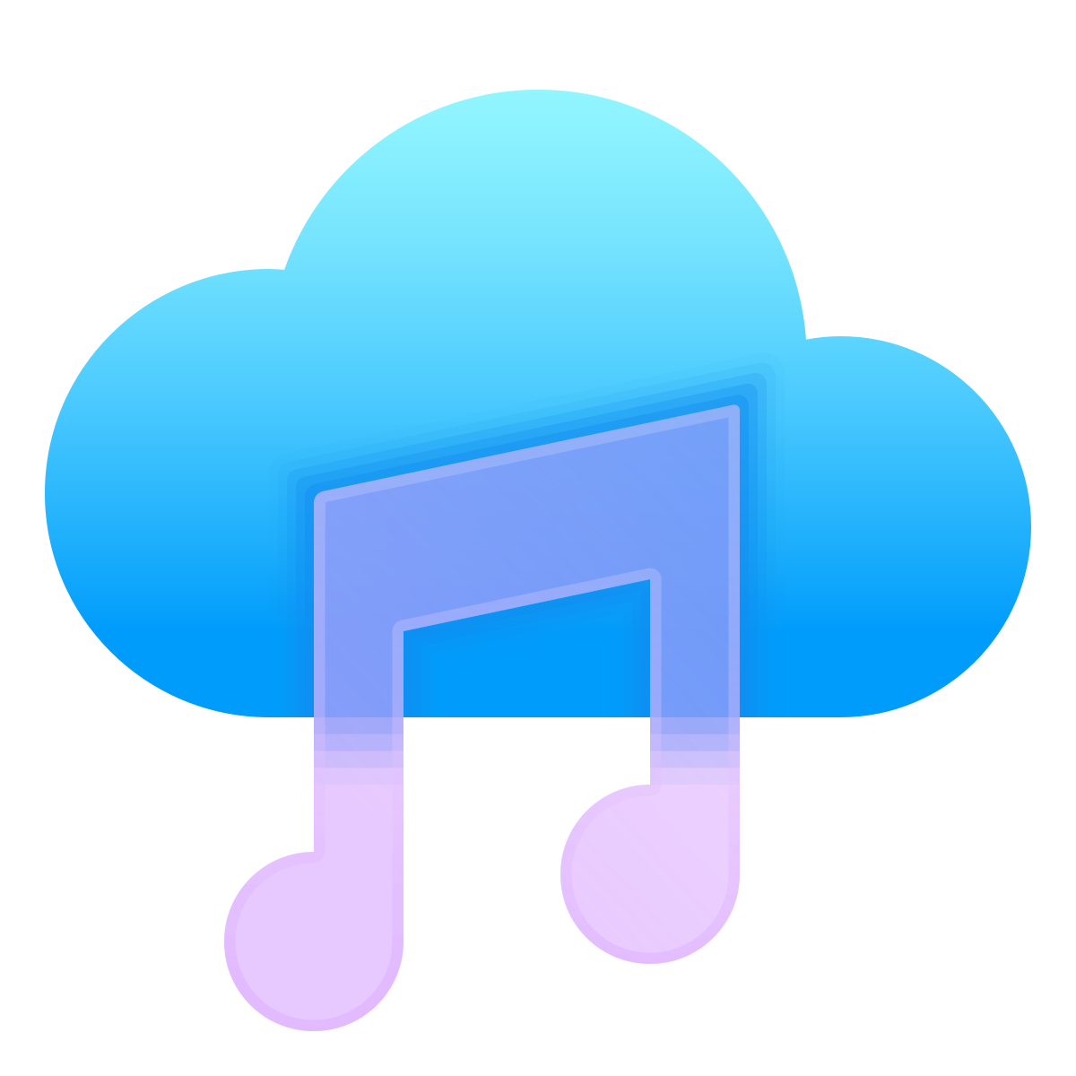 glassmorphism style sound cloud  icon
