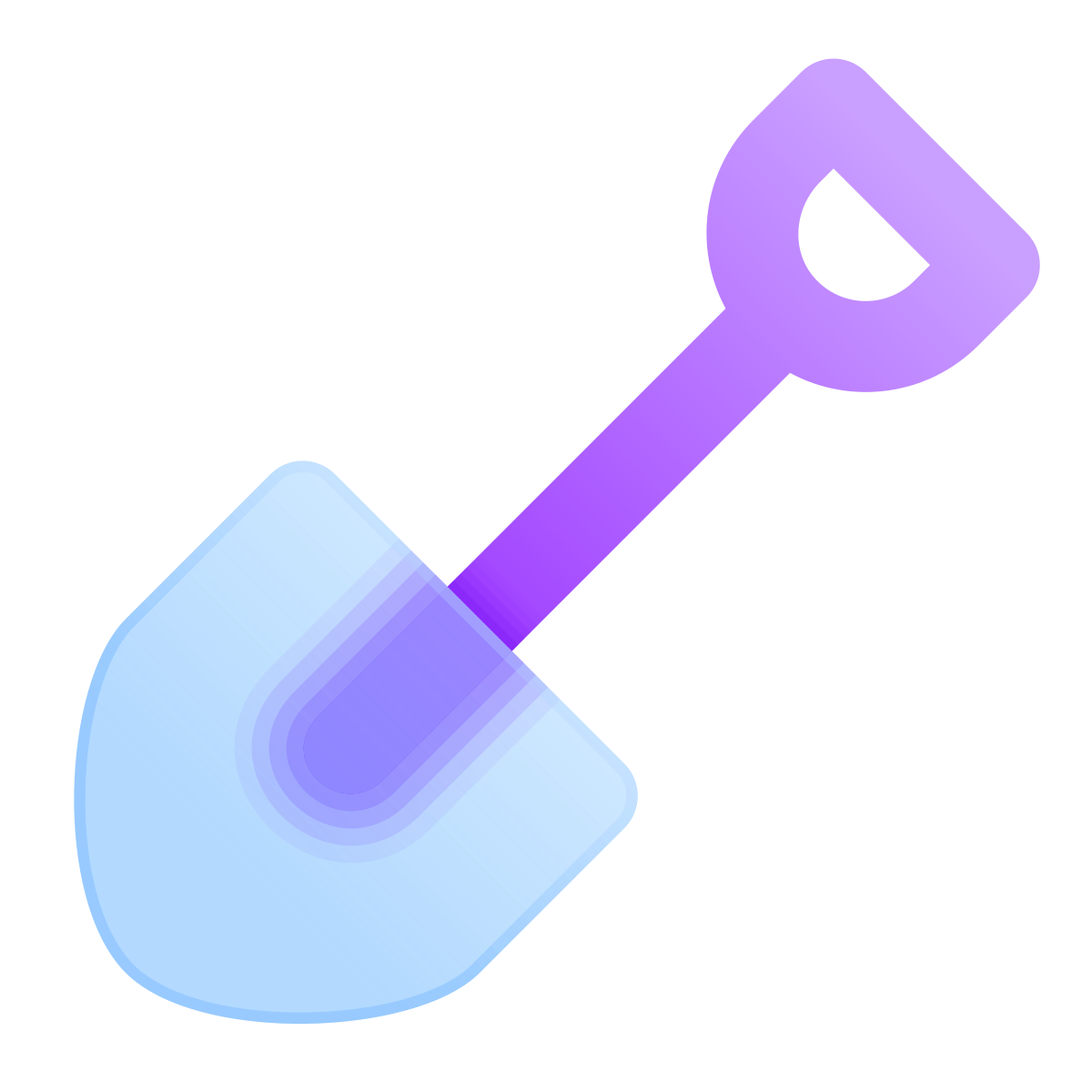 glassmorphism style spade icon