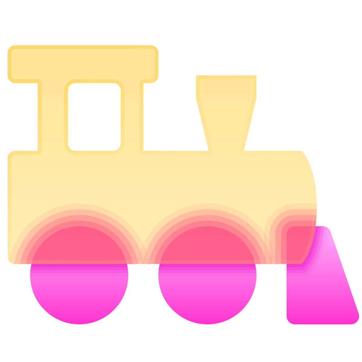 glassmorphism style steam engine icon