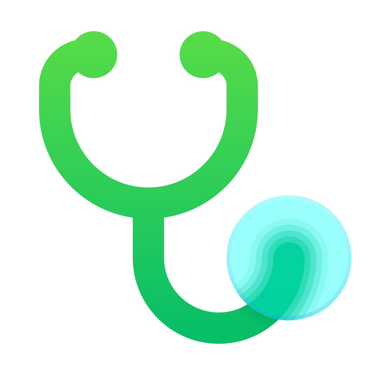 glassmorphism style стетоскоп icon