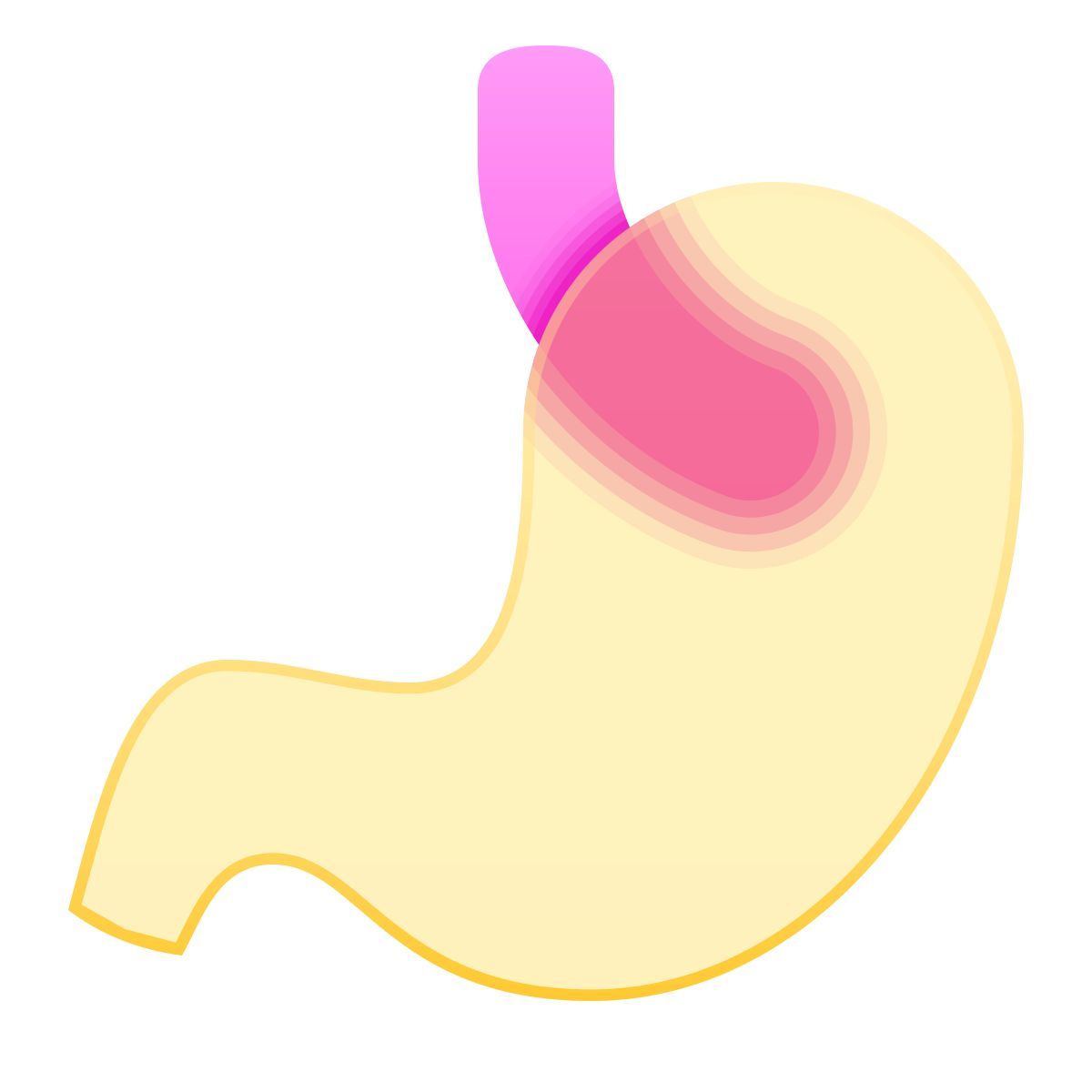 glassmorphism style stomach icon
