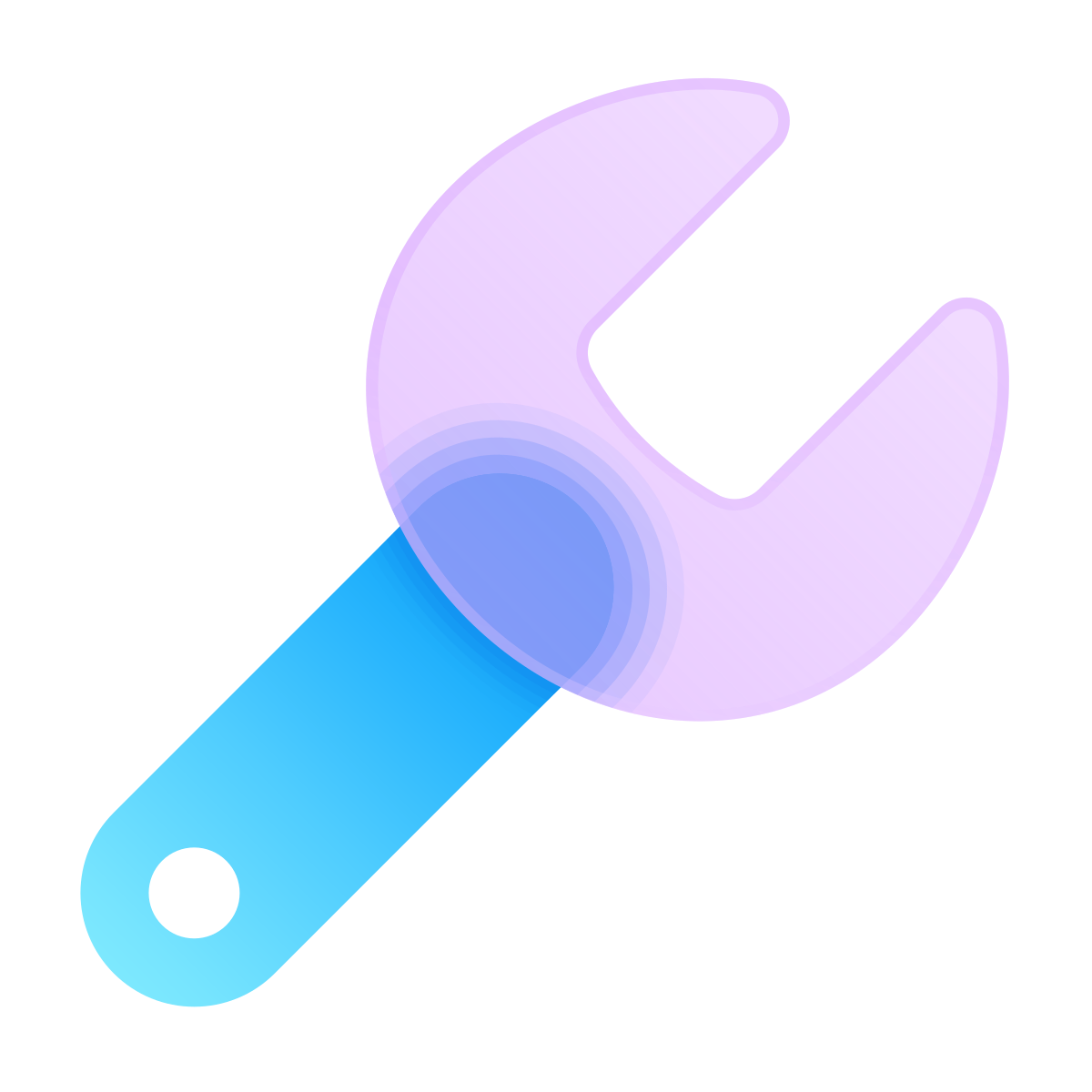 glassmorphism style support icon
