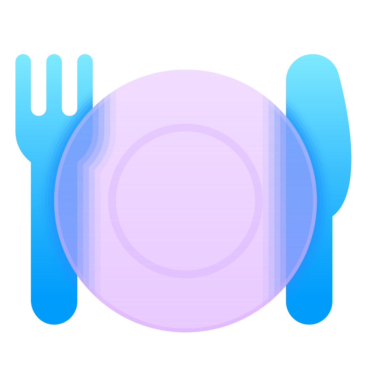 glassmorphism style tableware icon