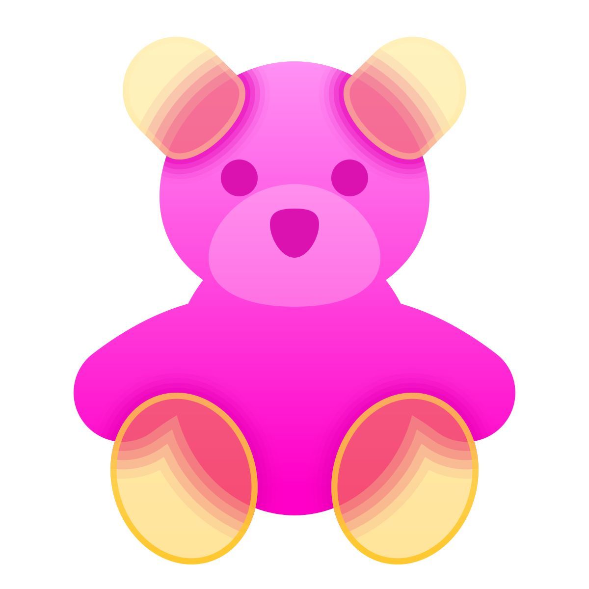 glassmorphism style 테디 베어 icon