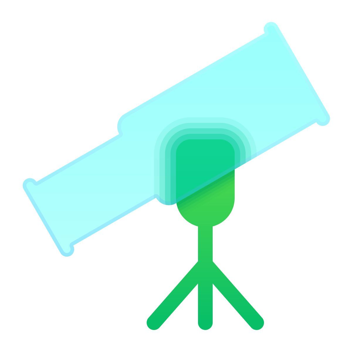 glassmorphism style fernrohr icon