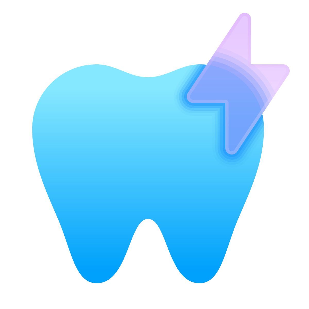 glassmorphism style зубная боль icon
