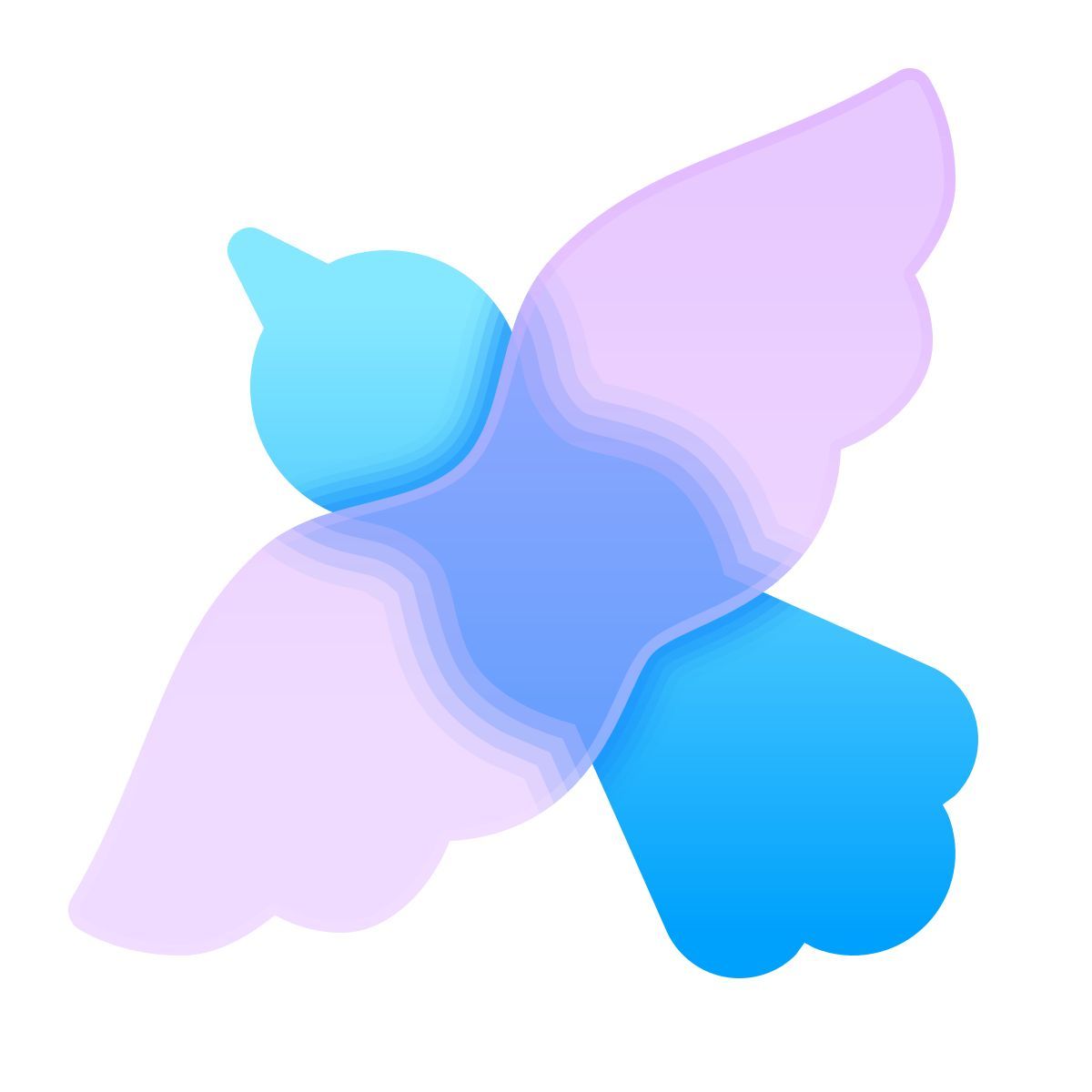 glassmorphism style top view bird icon