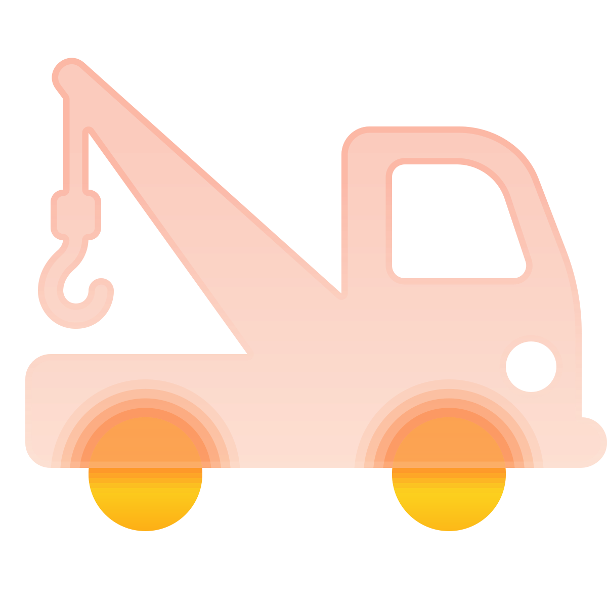 glassmorphism style tow truck icon