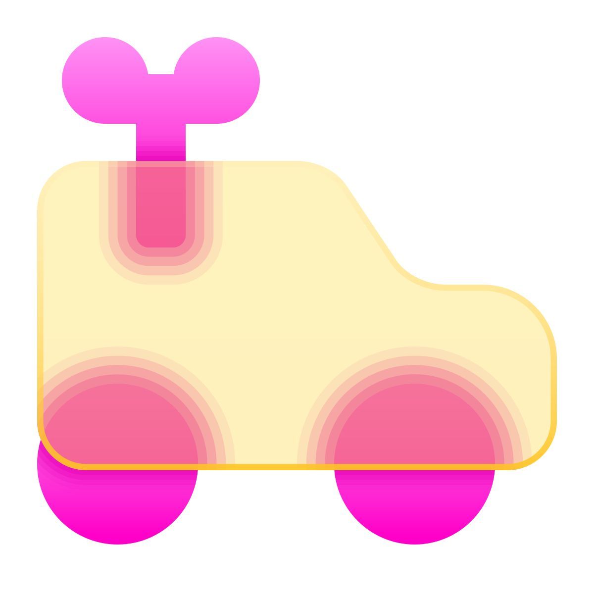 glassmorphism style игрушечная машинка icon
