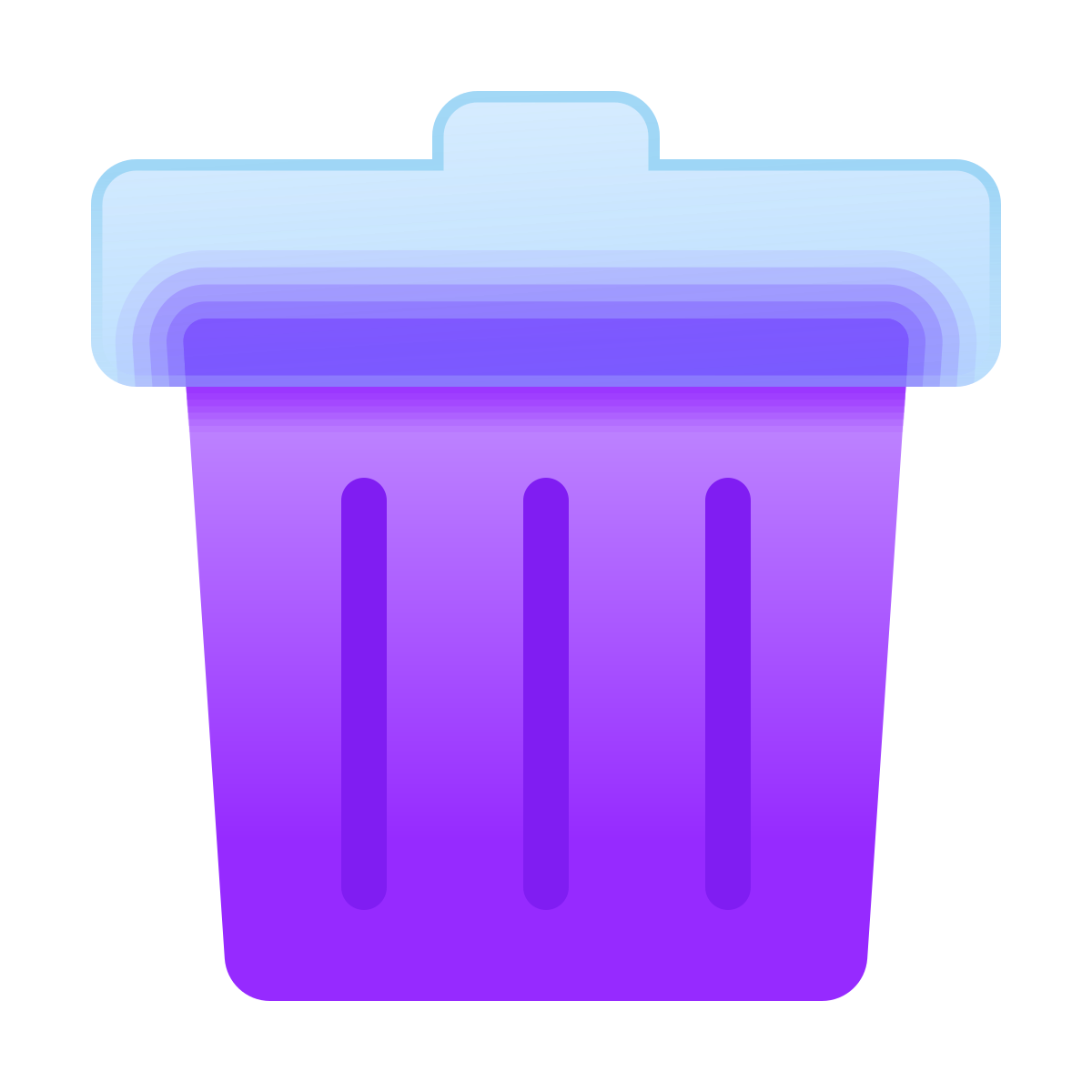 glassmorphism style trash icon