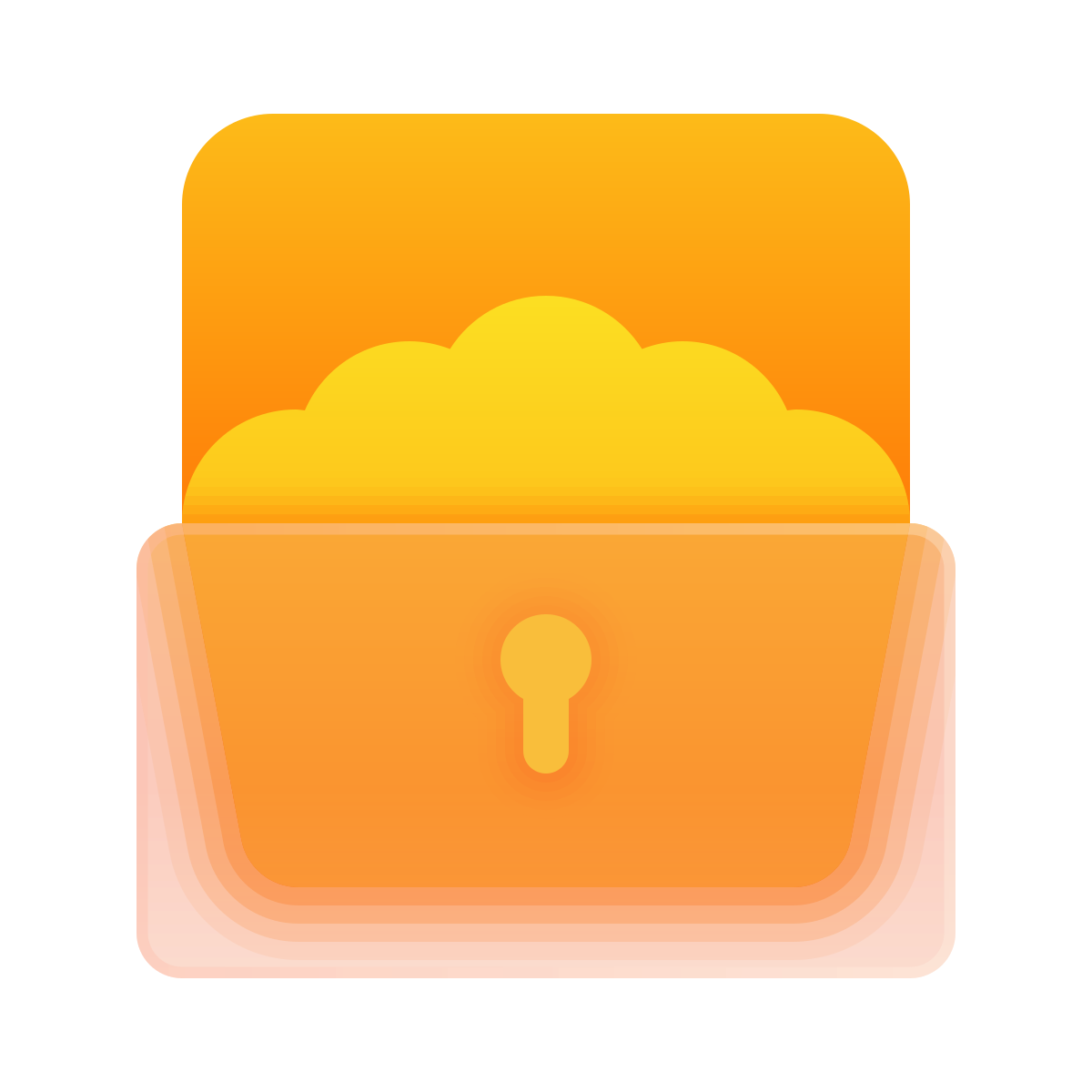 glassmorphism style treasure chest icon