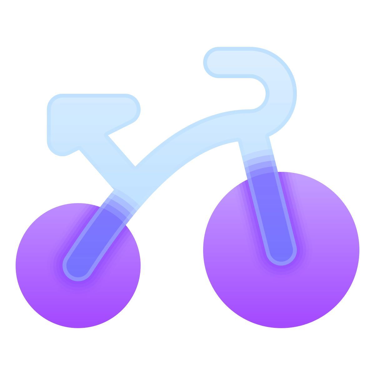 glassmorphism style triciclo icon