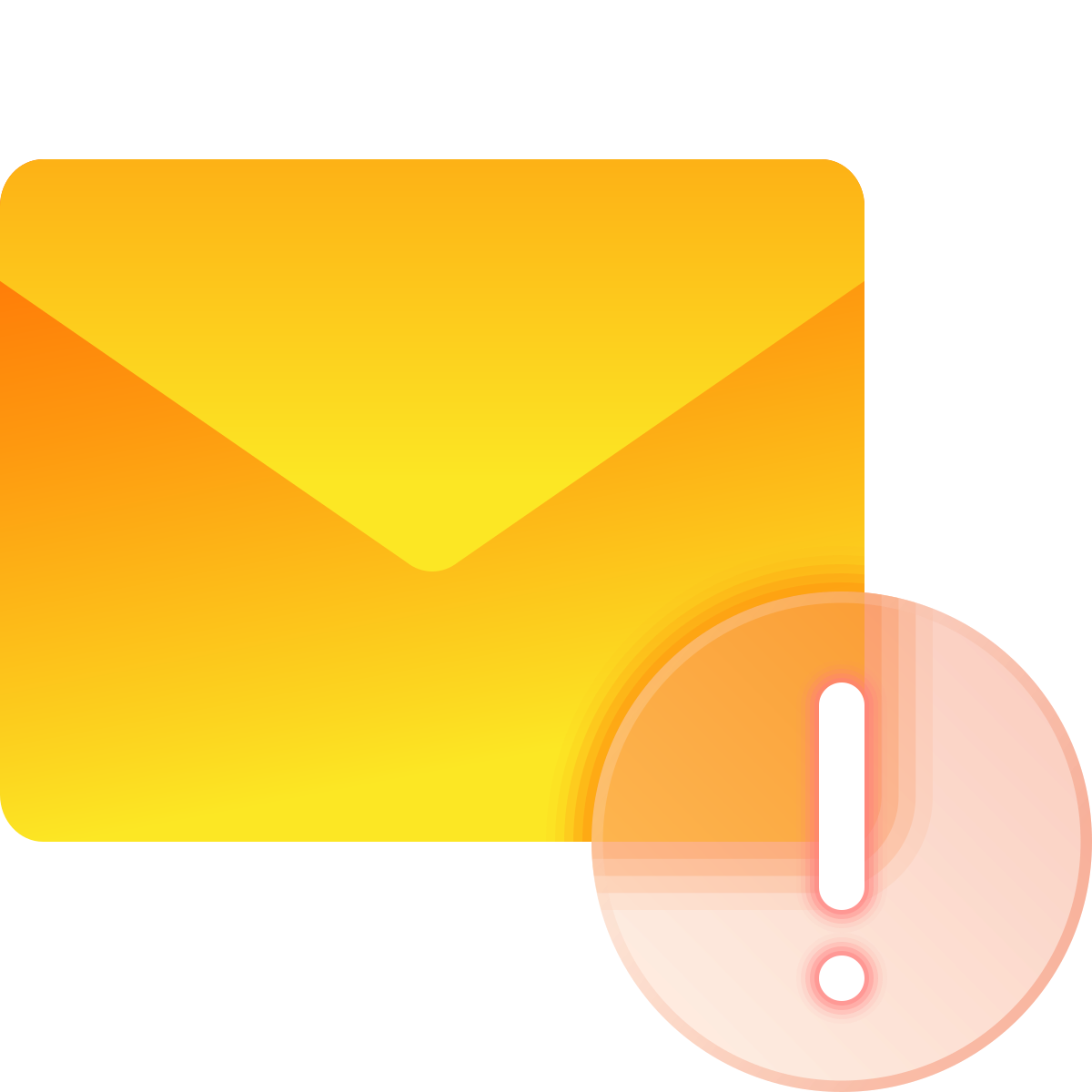 glassmorphism style urgent message icon