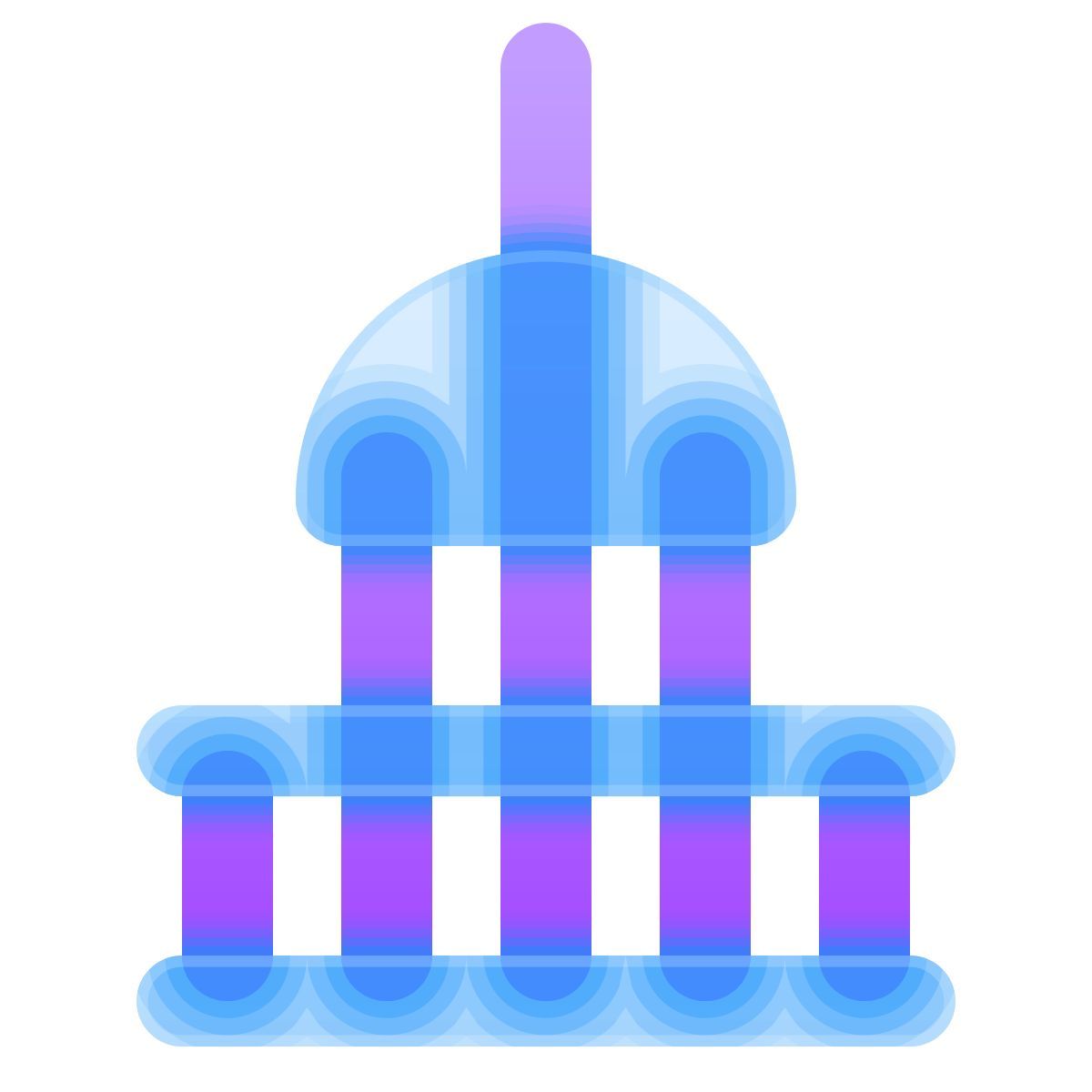 glassmorphism style 美国国会大厦 icon