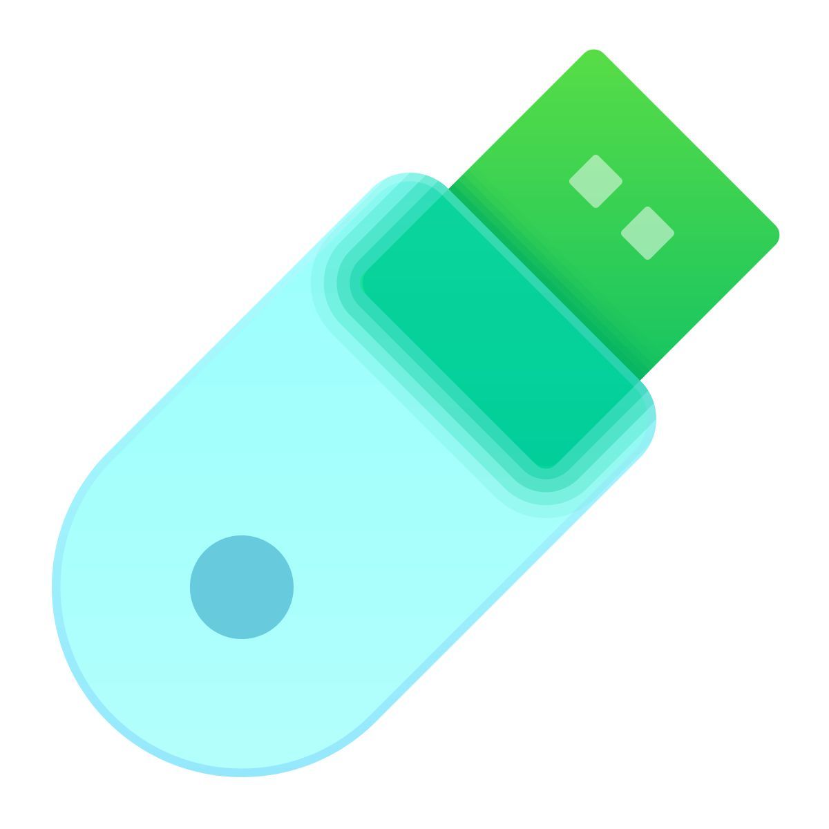 glassmorphism style usb存储棒 icon