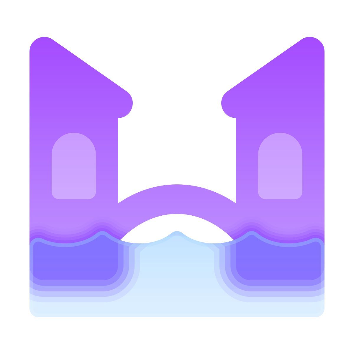 glassmorphism style venice canal icon