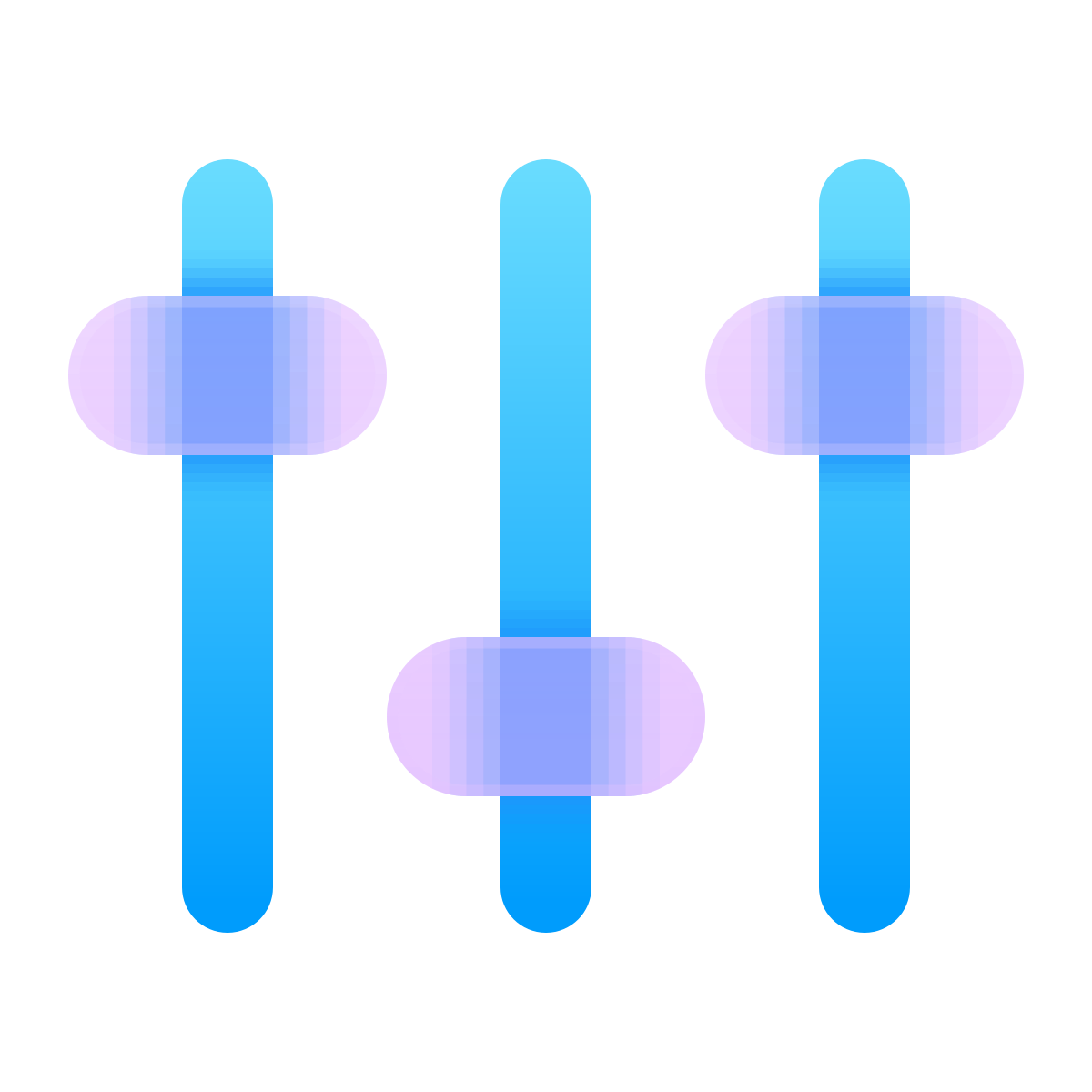 glassmorphism style vertical settings mixer icon