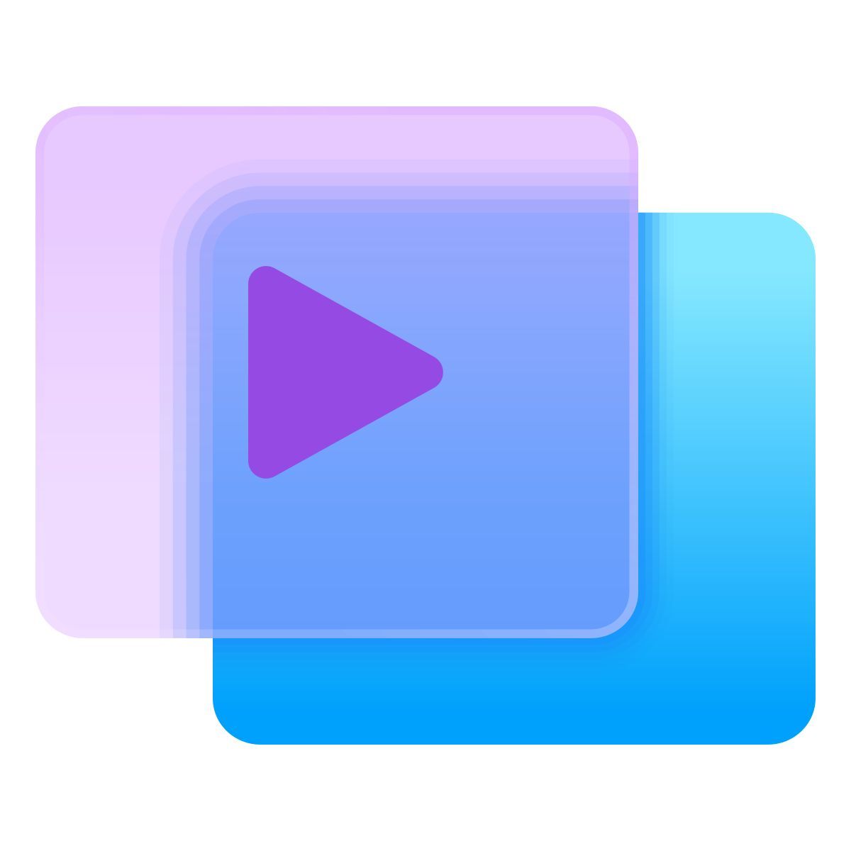 glassmorphism style galleria video icon