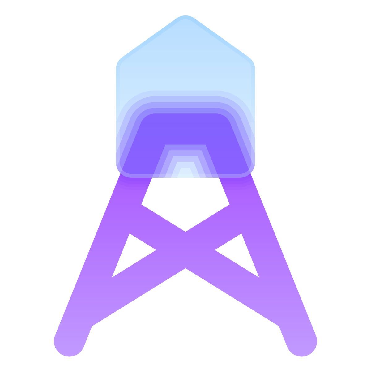 glassmorphism style wasserturm icon