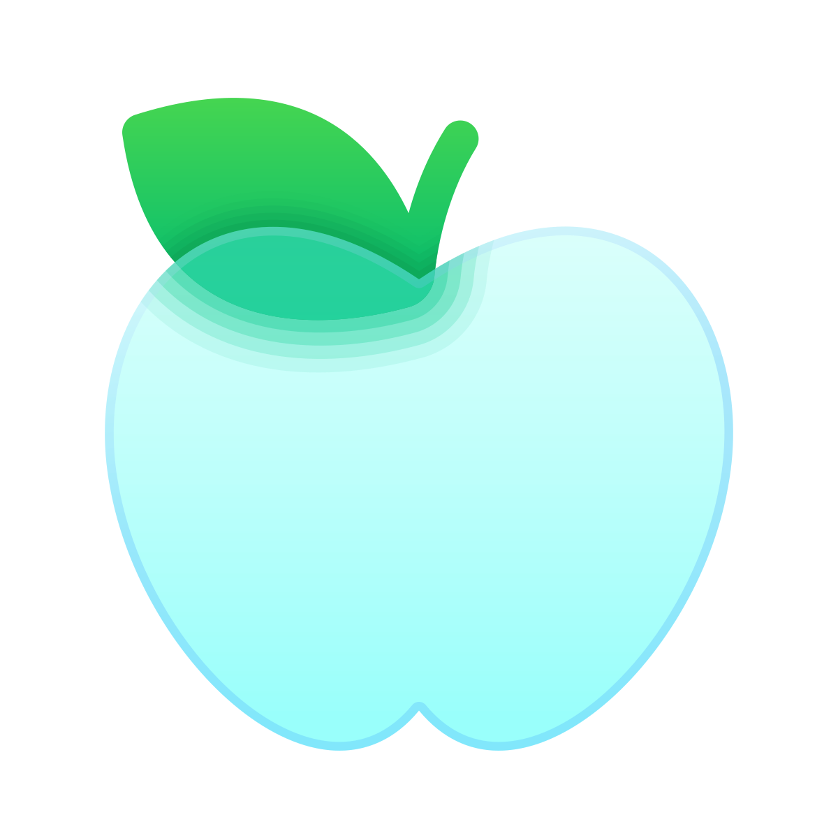 glassmorphism style whole apple icon