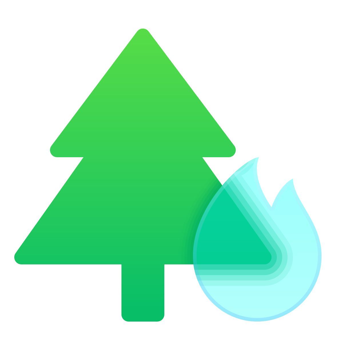 glassmorphism style лесной пожар icon