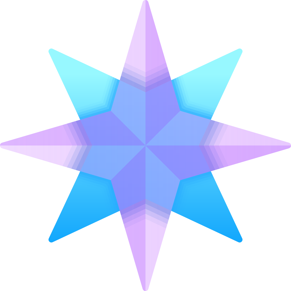 glassmorphism style wind rose icon